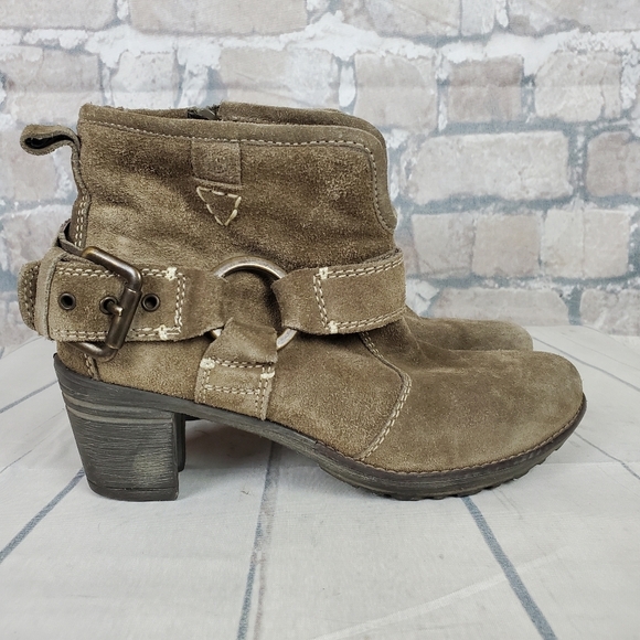 Josef Seibel Harness Sage Green  Ankle Boots Size 39/8-8.5 Festival Cowgirl - Picture 1 of 16